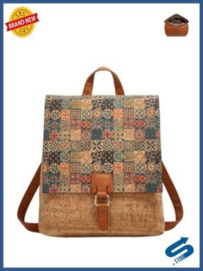 Cork Backpack for Women Bohemian Style Vintage Crossbody Hobo Satchel Purse